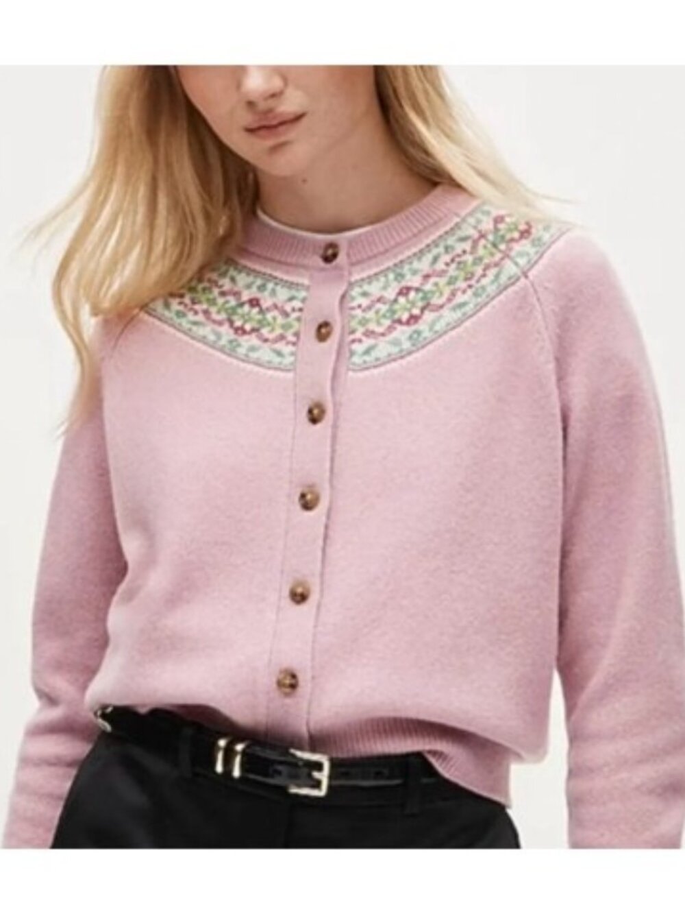 NWT J. Crew Fair Isle Button-Front Sweater, sz L